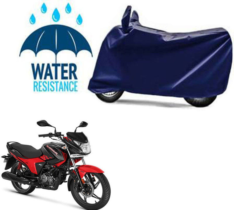 RONISH Waterproof Two Wheeler Cover for Hero(Glamour BS6, Blue)