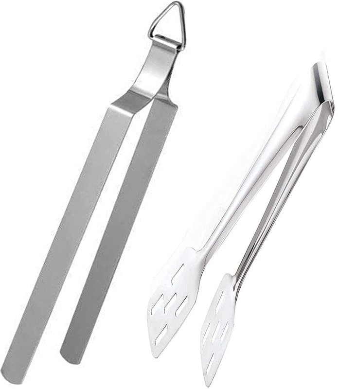 vibhajay Cooking MOMO Serving and 1 Iron Roti Chimta Tong chapati Holder Cooking MOMO Serving and 1 Iron Roti Chimta Tong chapati Holder 21 cm Sandwich, Serving, Ice Pakkad Set(Pack of 2)