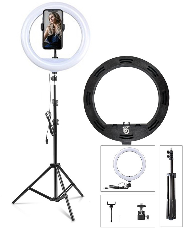 ADZOY Professional 30.5 cm LED Ring Light with Tripod Stand for Mobile Phones & Camera Tripod(White, Supports Up to 2500 g)