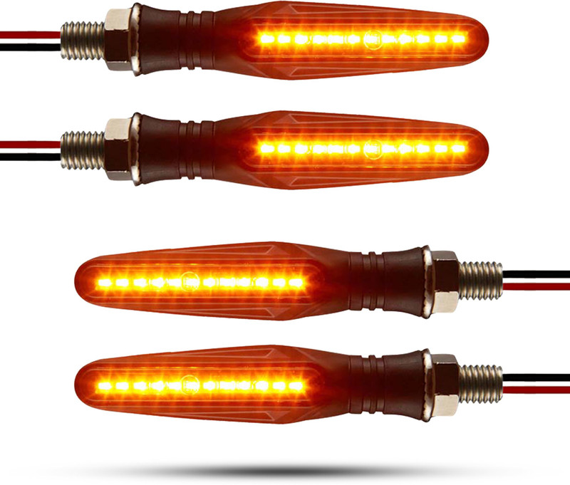 Autofledge Bike Front, Side, Rear SMD Yellow LED Light Pack of 4 Indicator Turn Signal Light for Bike Brake Light Motorbike LED (12 V, 10 W)(3 Series, 4 Series, 5 Series, 6 Series, Pack of 4)