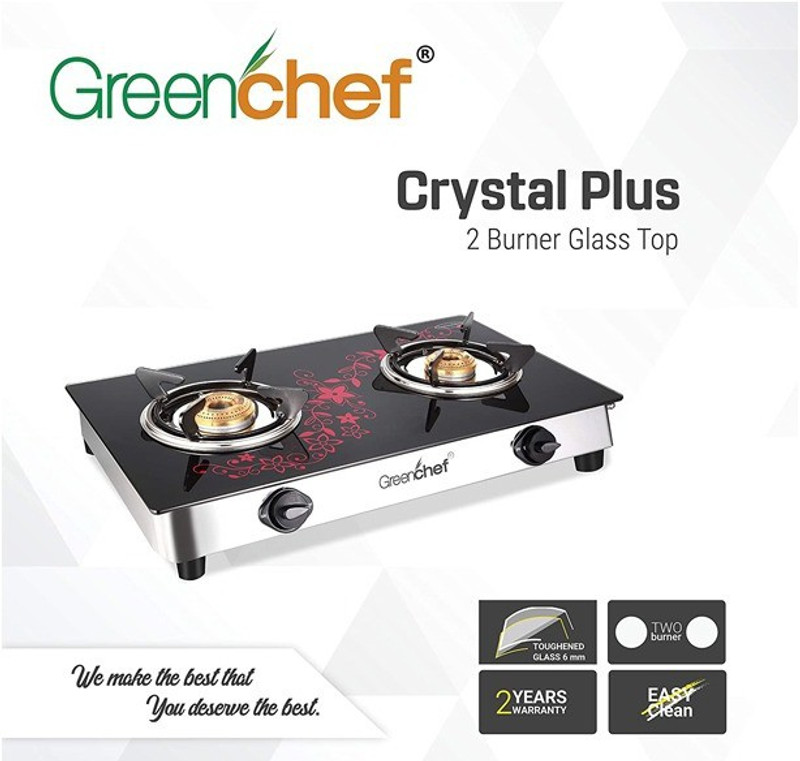 Compare Greenchef Glass Manual Gas Stove (2 Burners) Price in India