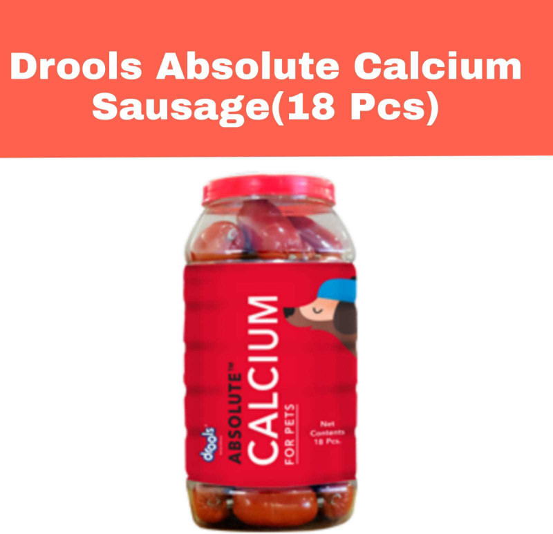 Drools Drools Absolute Calcium Sausage Jar-2*32 Pcs Dog Supplement 2 kg (2x1 kg) Dry Adult, New Born, Senior, Young Dog Food