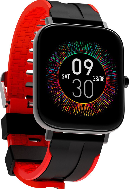 Wings Strive 100 with Real SPO2 1.4 inch Large Display Smartwatch(Red Strap, Free)