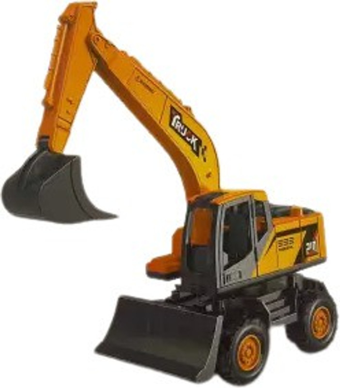 SR Toys Exclusive Rotating Construction Excavator Truck For Children (Yellow)(Yellow, Pack of: 1)