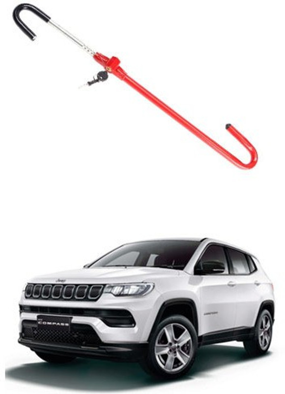 MATIES Anti-Theft Heavy Duty Car Steering Lock Vehicles Safety Lock For Jeep-Compass Gear Lock(Stainless Steel)