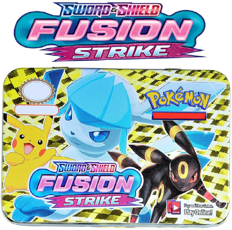 Bestie Toys Pokemon Cards Fusion Strike Tin Basic ,V, Vmax Cards(Multicolor)