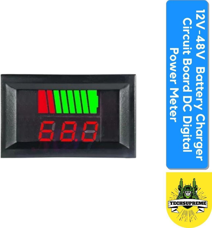 TechSupreme 12V-48V Power Usage Monitor Voltage Meter Battery Charger DC Digital Power Meter Meter Electronic Hobby Kit