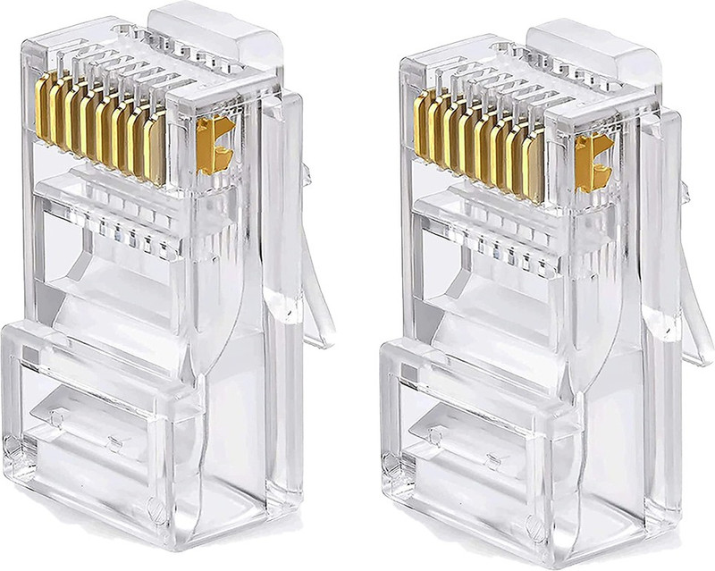 D25 (Pack Of 100) Cat6 RJ45 Ends Ethernet Cable Crimp Connectors UTP Network Plug Network Interface Card(Cat6 RJ45 Ends, 100-Pack Cat6 Connector, Cat6 / Cat5e RJ45 Connector)