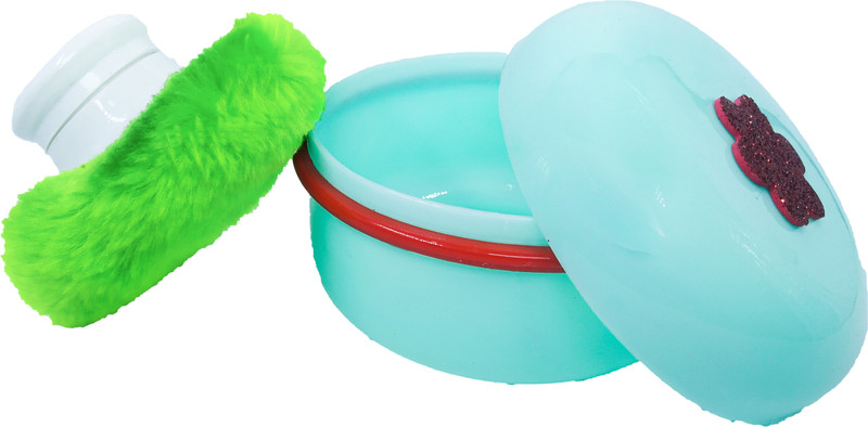 Rahithya New Born Baby Powder Puff Holder with Container Box - 30 ML Filling Talcum or Makeup Powder(Pista Green)