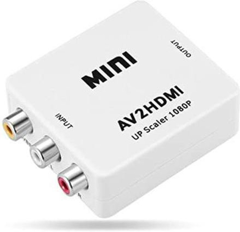Etzin AV to HDMI Video Audio Converter Adapter Compatible with VHS VCR Camera DVD, 0 inch Blu-ray Player(White)