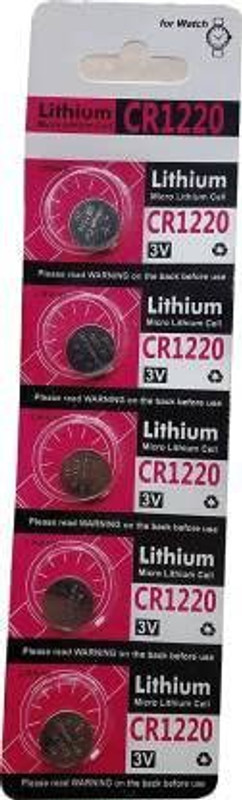 VOOCME Lithium CR1220 Coin Type 3V Micro Lithium Cell  for DVR & Watch etc  Battery(Pack of 5)
