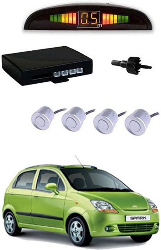 RKPSP Increased Safety for passengers Car White Parking Sensor LED Display/4 Parking Sensors Alarm Kit For Spark Parking Sensor(Ultrasonic Systems)