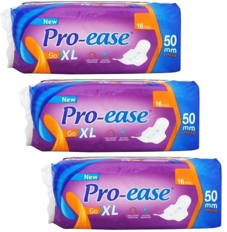 Pro-ease Go XL ( 15+15+15 Pads ) Sanitary Pad(Pack of 3)
