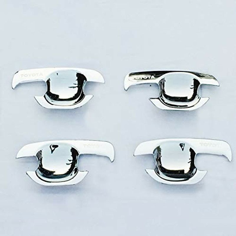 autoxin Imported Quality Chrome Finger Guard Bowl Garnish for Toyota Innova All Models Chrome Toyota Innova 2.0L, Innova Side Garnish