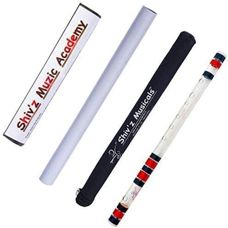 Shiv'z Muzic Flute, Acrylic (Transparent ) Bansuri, F Sharp Medium, with Written Manual & Bag Fiber Glass Flute(34.29 cm)