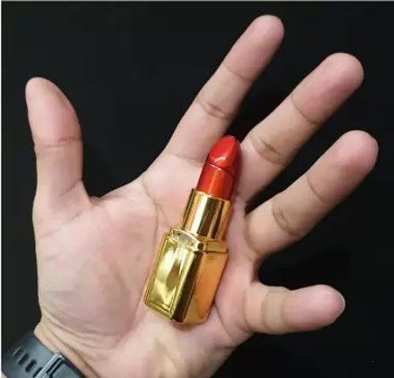 Orelius Fire Beautiful Lipstick Pocket Size Refillable Butane Gas Golden Lipstick Lighter Plastic Gas Lighter(Multicolor, Pack of 1)