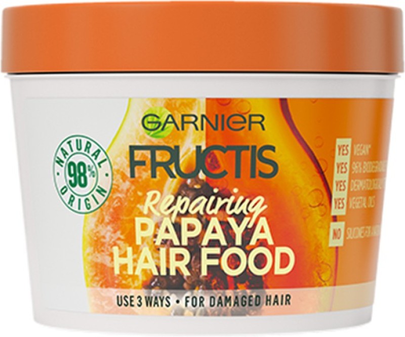 GARNIER Fructis Papaya Hair Food – Reparing Papaya Hair Mask For Damaged Hair