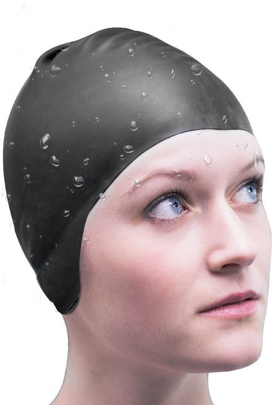 shopviashipping Unisex Silicone Swim Cap ! Swim Hat ! Swimming Cap (Blue,Medium) Swimming Cap(Blue, Pack of 1)
