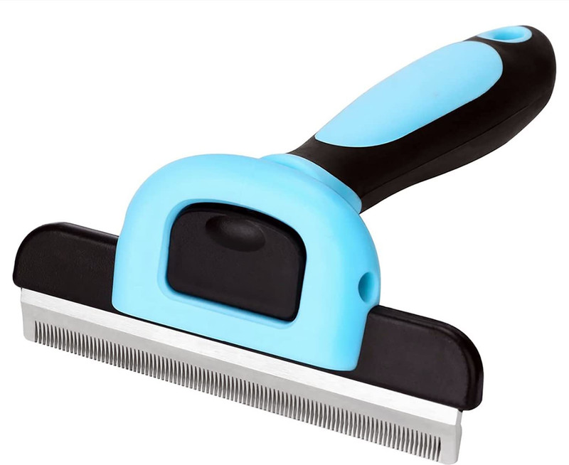 Woofy Professional Dematting Deshedding Comb Tool for Pet Grooming Bell Dog & Cat Collar Charm(Blue, Solid)