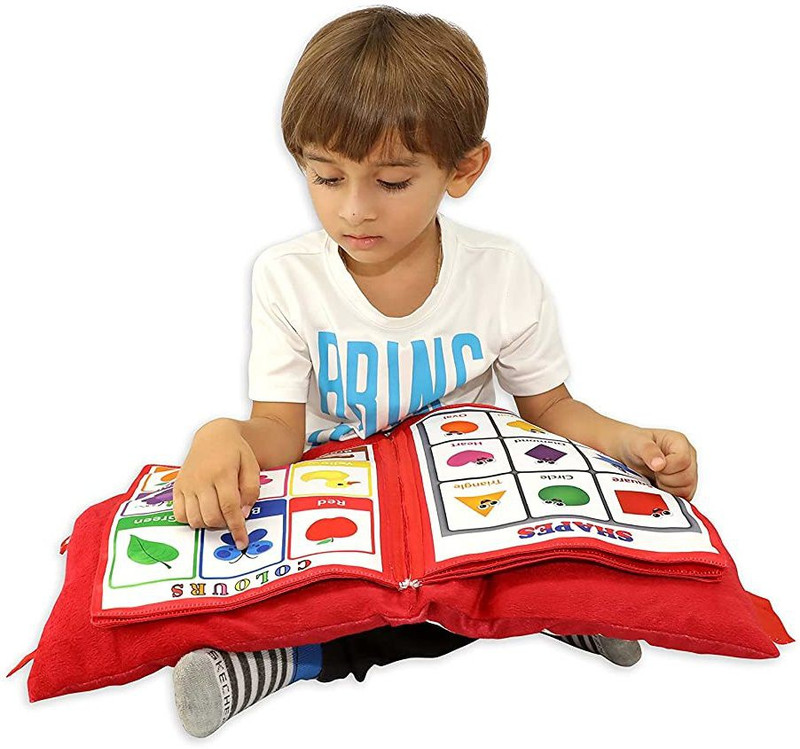 BHVMEY Learning Baby Pillow Toddler Pillow Cushion books toys for kids(Red)
