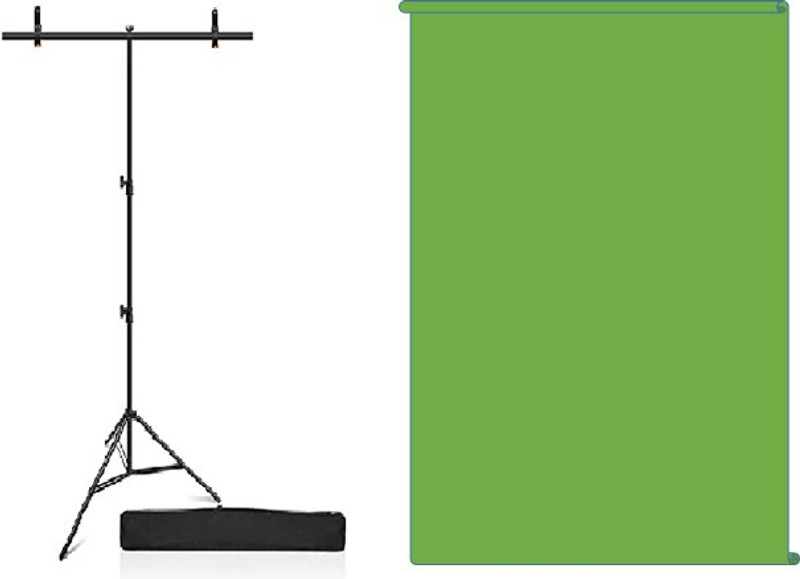 Stookin T-Stand With 6ftx9ft Green Photography Screen With 2 Clamp & Carry Bag Reflector Reflector