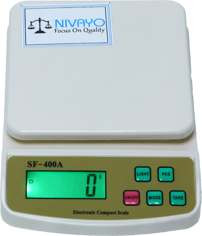 NIVAYO 10 KG DIGITAL KITCHEN WEIGHT MACHINE WITH POWER ADAPTOR Weighing Scale(White)