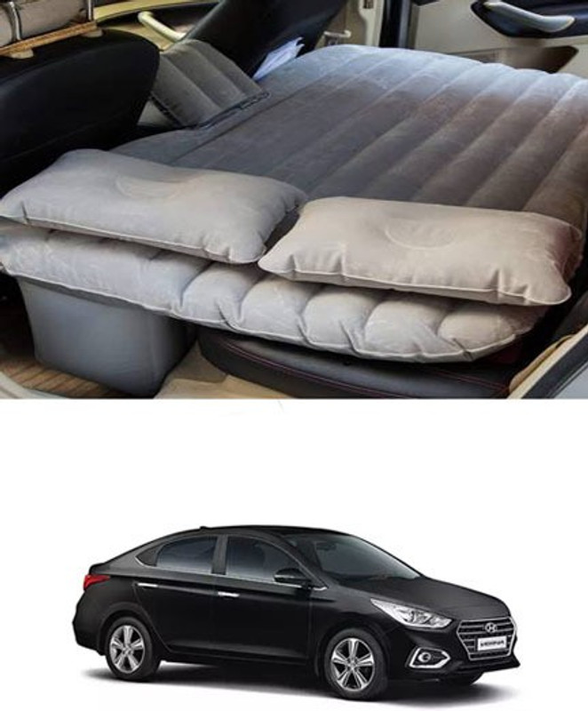 RKPSP Silver Inflatable Car Bed/Two Pillows/Air Pump/Repair Kit For Verna 2017 Car Inflatable Bed Car Inflatable Bed(Verna 1.5 ABS)