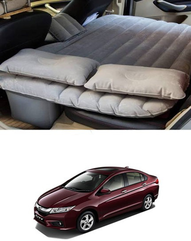 RKPSP Silver Inflatable Car Bed/Two Pillows/Air Pump/Repair Kit For New Honda City Car Inflatable Bed Car Inflatable Bed(City ZX CVT Petrol)