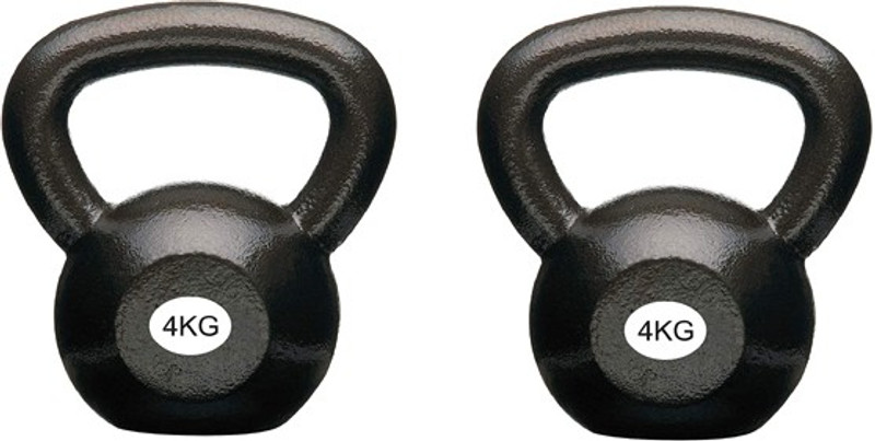 YMD 4KGx2pc CAST IRON KETTLEBELL Black Kettlebell(4 kg)