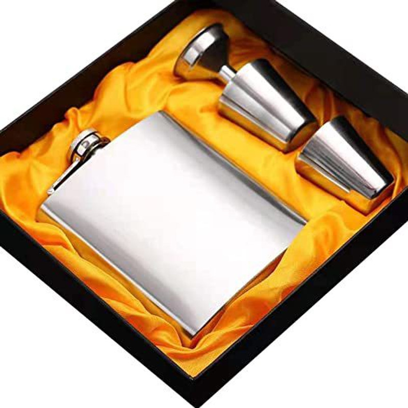 Augen HipFlask-Set-Silver-7oz Stainless Steel Hip Flask(210 ml)