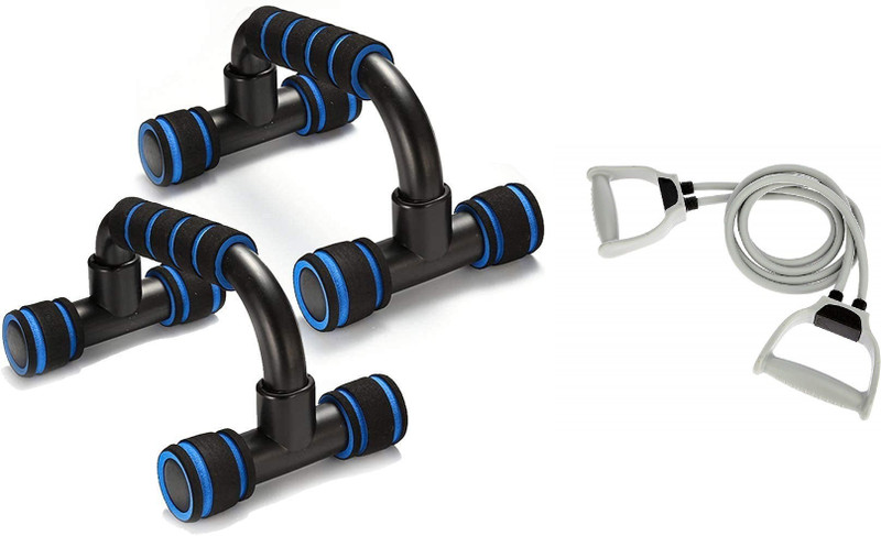 Khargadham For General Fitness Combo Of Double Toning Tube & Pushup Bar Fitness Equipment Fitness Accessory Kit Kit