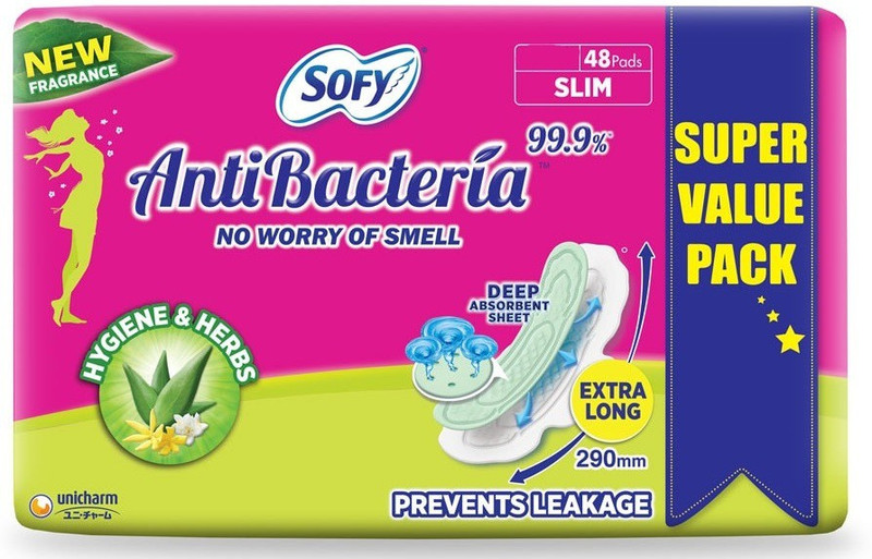 SOFY Anti Bacteria Extra Long XL - 48 Counts Sanitary Pad