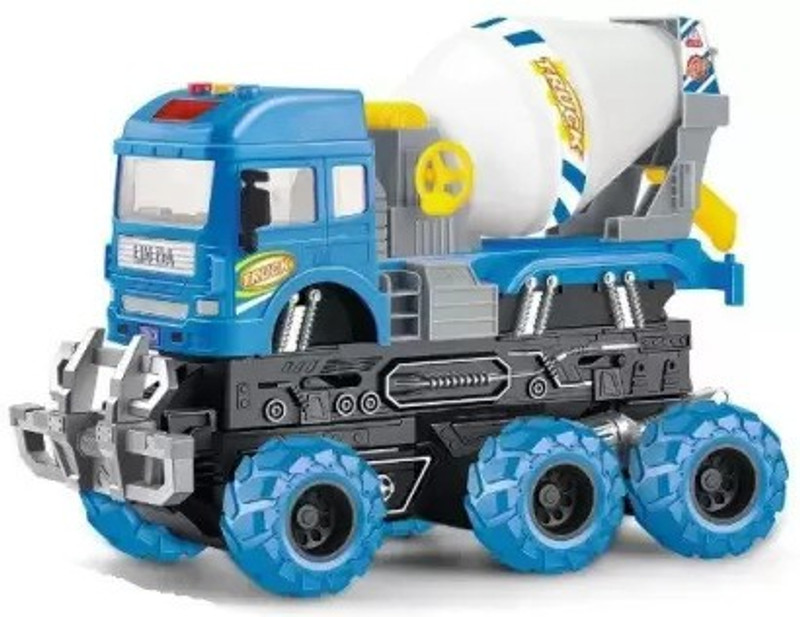 SR Toys Unbreakable Plastic Friction Powered Cement Mixer Construction Truck Dumper(Multicolor, Pack of: 1)