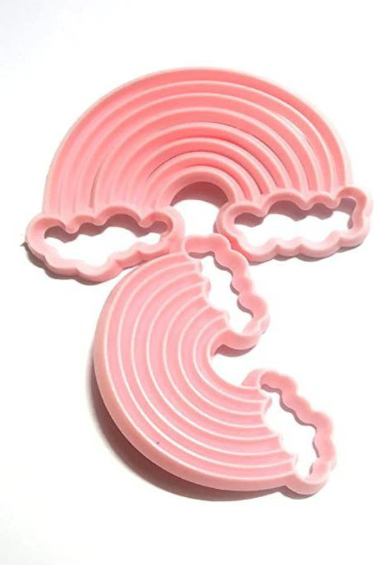 Ochtend Rainbow with Clouds Cookie Fondant Cutter Cake Cookie Cutter(Pack of 2)