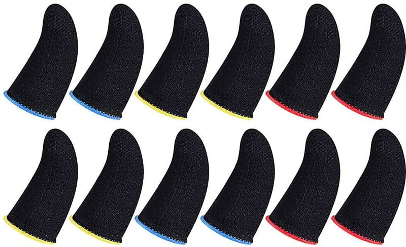 Jape Hand Thumb for Mobile Gaming Pubg 06 Pair Colorful Finger Sleeve(Pack of 12)