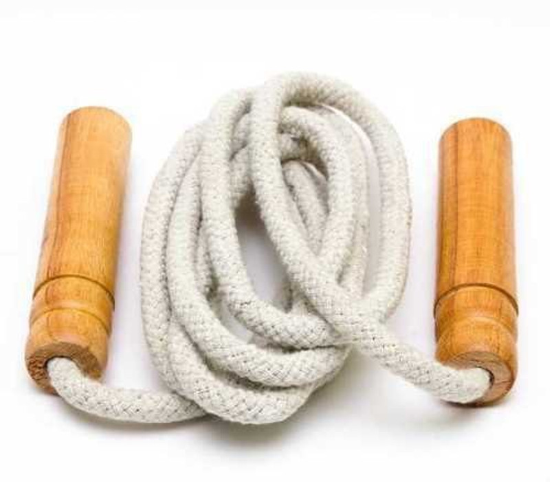 Es sports E S Sports Wooden Handle Skipping Rope for Men Women Children (Length: 250 cm) Kids Skipping Rope(White, Length: 250 cm)