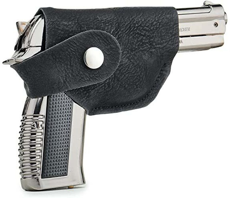 NSV Pull Back System 608 Metal Gun Lighter Nickel, Cast Iron Gas Lighter(Silver, Pack of 1)
