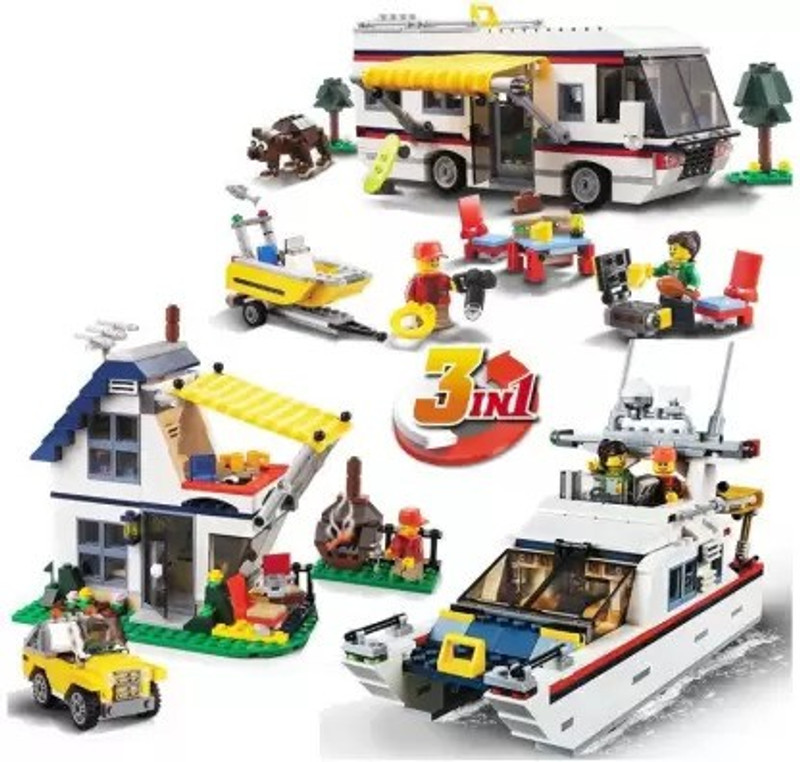 SR Toys Educational Architect (3 in 1) Vacation Getaways for Building Blocks (792pcs)(Multicolor)
