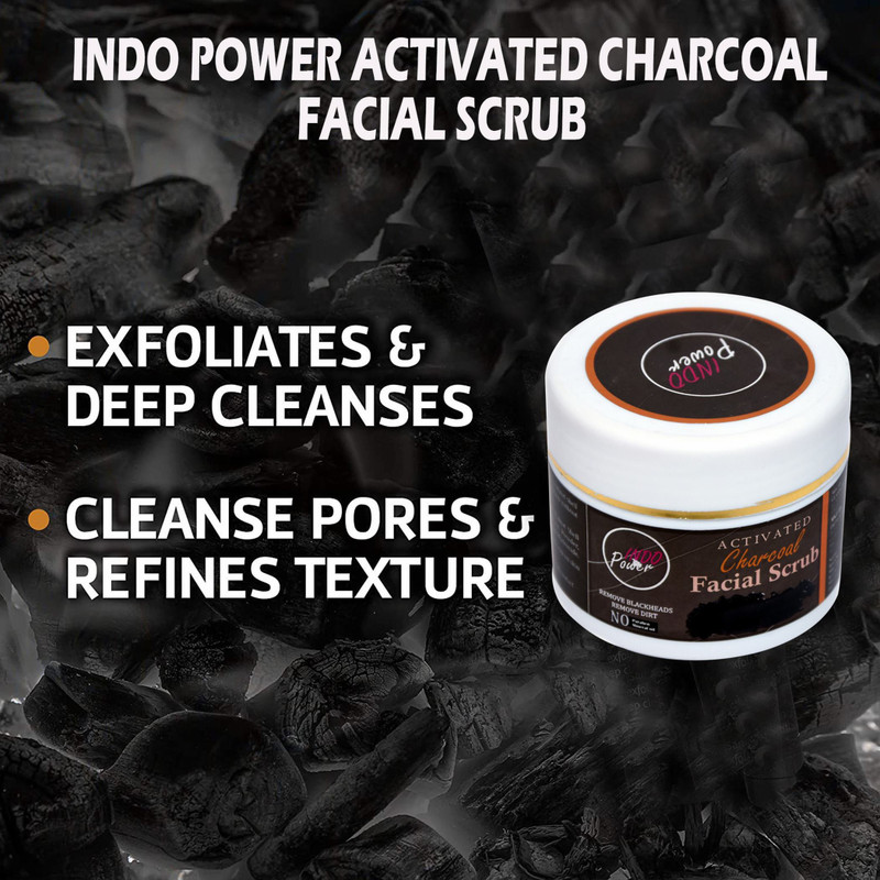 INDO POWER BAM46 -ACTIVATED CHARCOAL FACIAL SCRUB(100 g)