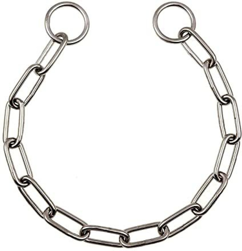 Pups&Pets Choke Check Chain Dog Collars Fur Saver Training Long Link Chrome Dog & Cat Collar & Chain(Medium, Multi Color)