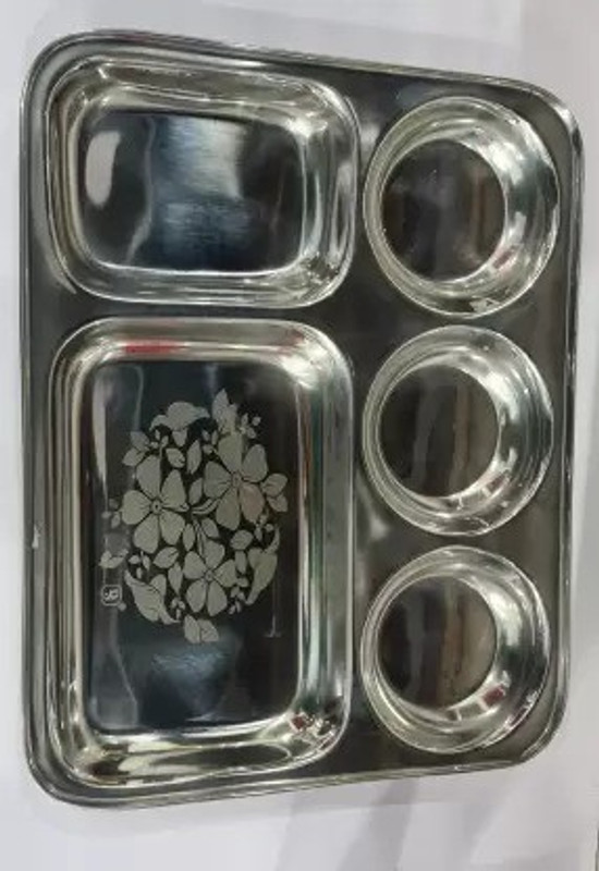 Mohini steels 5 in 1 Floral Design Sectioned Plate