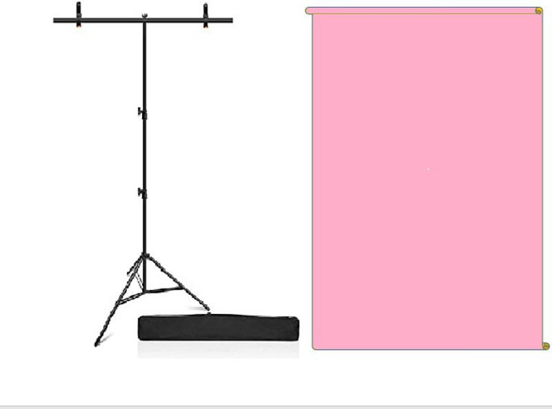 Cam cart T-Stand With 6ftx9ft Pink Photography Screen With 2 Spring Clamp & Carry Bag Reflector