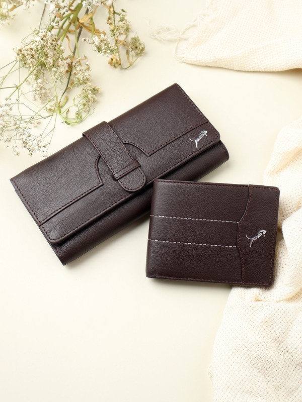 AngelsCreation Card Holder & Wallet Combo(Brown)