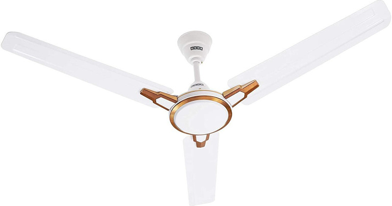 USHA Racer Chrome Rich White Bronze 1200MM PACK OF 1 1200 mm 3 Blade Ceiling Fan (Rich White Bronze, Pack of 1)