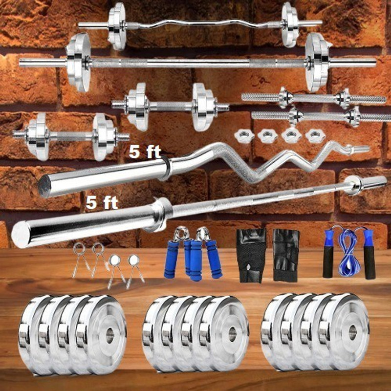 HACKERX 45 kg 45 KG Steel Plates Combo Home Gym Combo