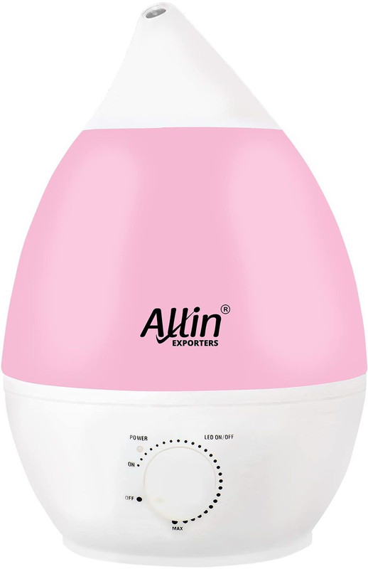 Allin Exporters Ultrasonic Humidifier Cool Mist Air Purifier for Cold, Cough & Bedroom ( 2.4 L) Portable Room Air Purifier(White, Pink)