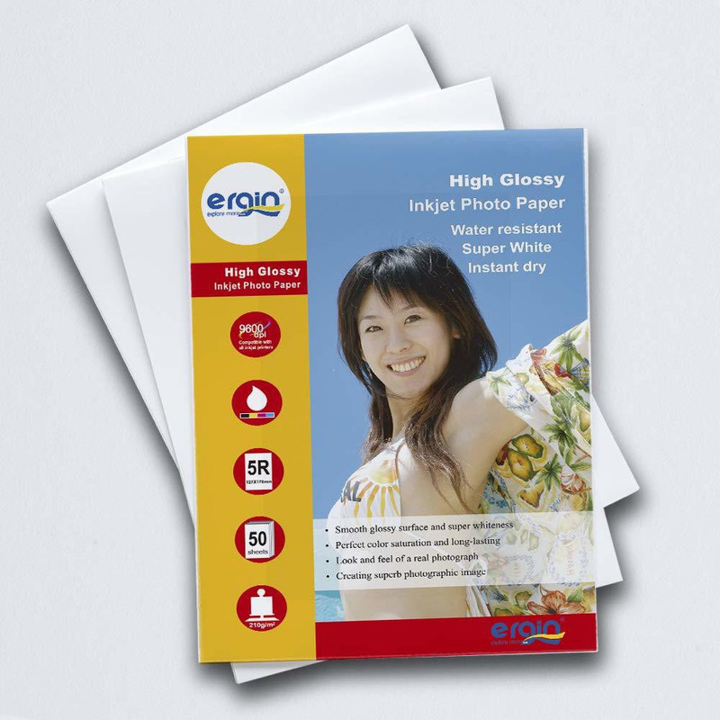 Ergin PHOTO PAPER Unruled 5R 210 gsm Photo Paper(Set of 1, White)