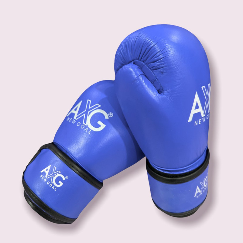 AXG NEW GOAL Pure Leather Boxing Gloves 10oz For Professional Matches and Practice Boxing Gloves(Blue)