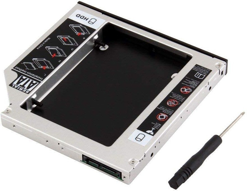 GIPTIP 12.7 MM HDD CADDY 2nd SATA CD/DVD-ROM to Expanded Data Storage for All Laptop/PC 2.5 inch 12.7MM Universal HDD Caddy Internal Hard Drive Enclosure(For SATA-to-SATA / Universal 2.5" HDD/SSD, Multicolor)