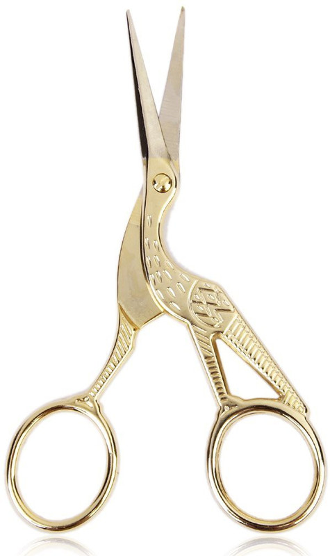 Maxxlite Imported Retro Gold Plated Crane Sewing Tailoring Scissors 11.5cm Scissors(Set of 1, Gold)
